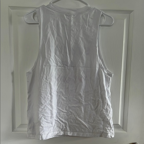 Fabletics White Sleeveless Top with Pink Print - Picture 4 of 4